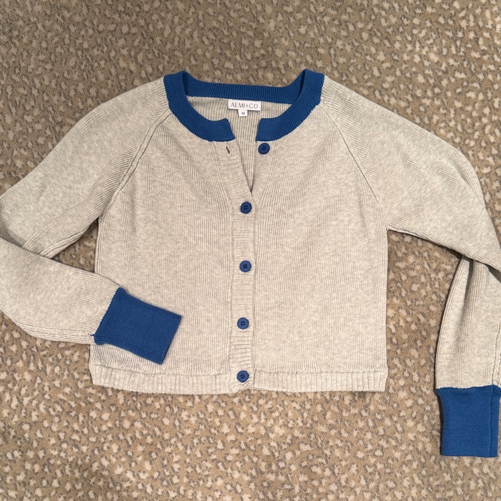 Blue and Gray Cardigan